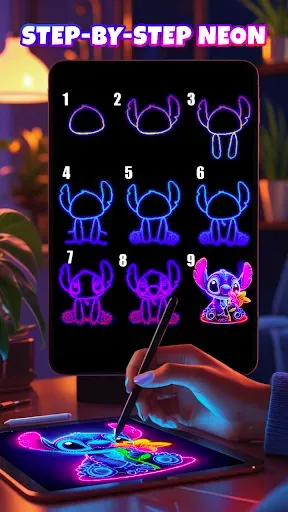 Скриншот 4 — Neon Brush - Glow Draw & Paint