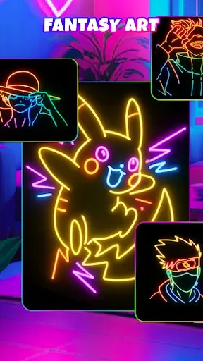 Скриншот 5 — Neon Brush - Glow Draw & Paint