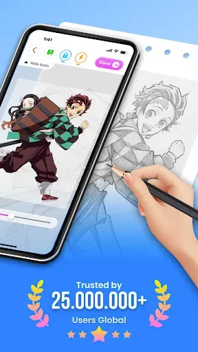Скриншот 1 — Draw Cartoon - AR Sketch App