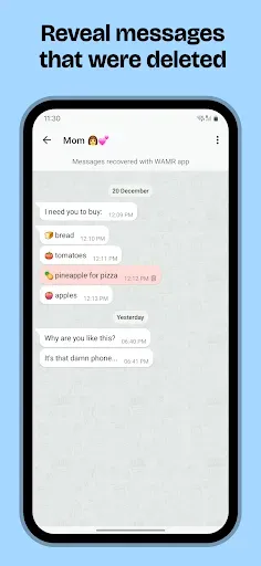 Скриншот 4 — WAMR: Reveal deleted messages!