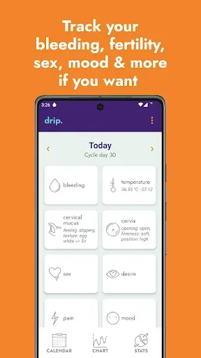 Скриншот 2 — drip period & cycle tracker