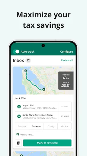 Скриншот 2 — Mileage Tracker by Driversnote