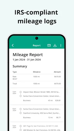 Скриншот 3 — Mileage Tracker by Driversnote