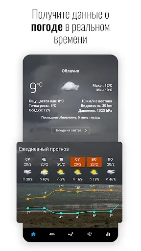 Скриншот 4 — Часы и погода Sense Flip
