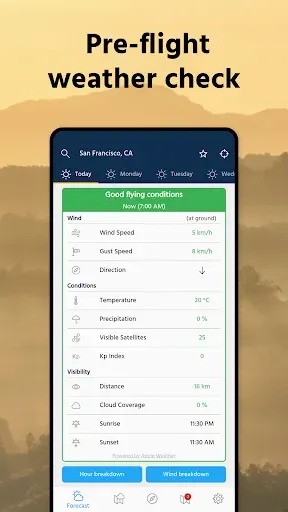 Скриншот 2 — Dronecast - Weather & Fly Map