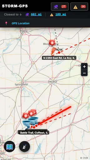 Скриншот 1 — STORM-GPS: Tornado Tracker