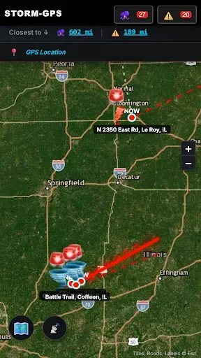 Скриншот 2 — STORM-GPS: Tornado Tracker