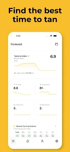 Скриншот 1 — UV Tan: Tanning & Sun Tracker