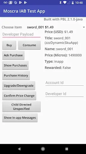 Скриншот 1 — Moscra test app