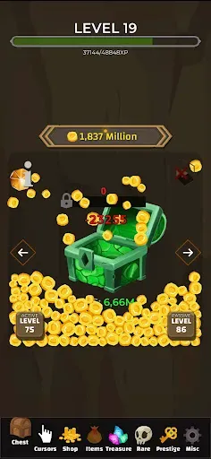 Скриншот 1 — Treasure Chest Clicker - Idle