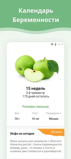 Скриншот 1 — Календарь беременности