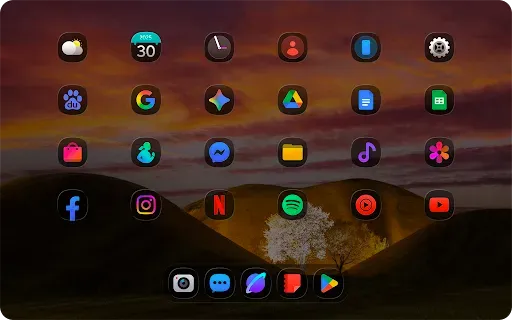 Скриншот 6 — OneColor GlassDark - Icon Pack