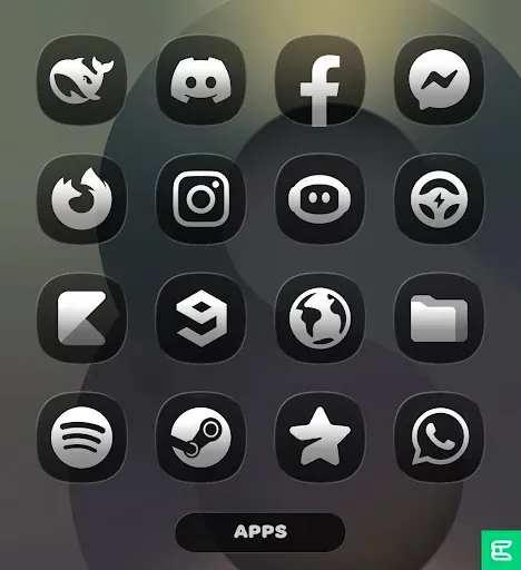 Скриншот 3 — OneGlass (Dark) - Icon Pack