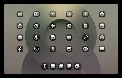 Скриншот 4 — OneGlass (Dark) - Icon Pack