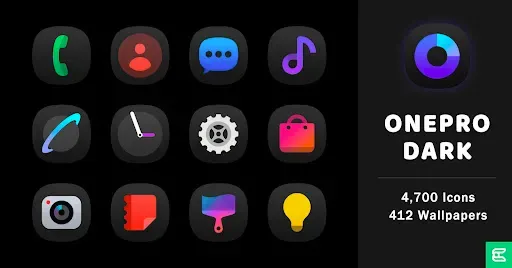 Скриншот 1 — OnePro (Dark) - Icon Pack