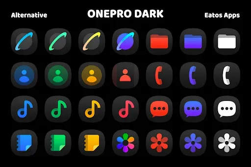 Скриншот 4 — OnePro (Dark) - Icon Pack