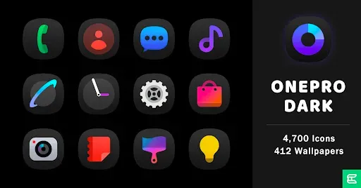 Скриншот 6 — OnePro (Dark) - Icon Pack
