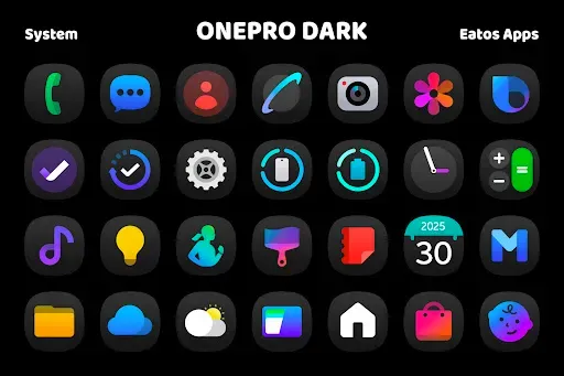 Скриншот 7 — OnePro (Dark) - Icon Pack