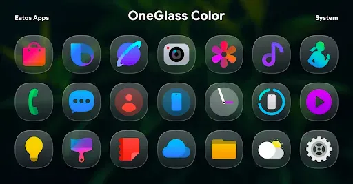 Скриншот 1 — OneGlass 8 (Color) - Icon Pack