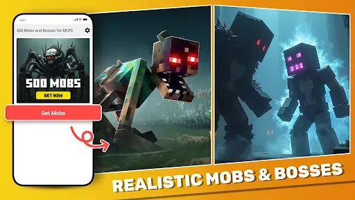 Скриншот 1 — Mobs and Bosses for MCPE