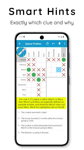 Скриншот 4 — Logic Grid Puzzles: Brain Game
