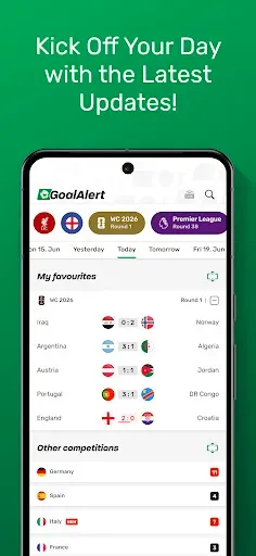 Скриншот 1 — GoalAlert - Football 2026