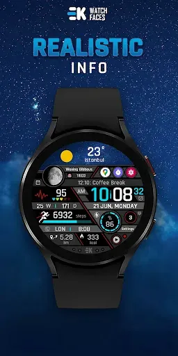 Скриншот 1 — Realistic Info - Watch Face