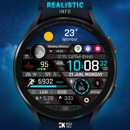 Скриншот 3 — Realistic Info - Watch Face