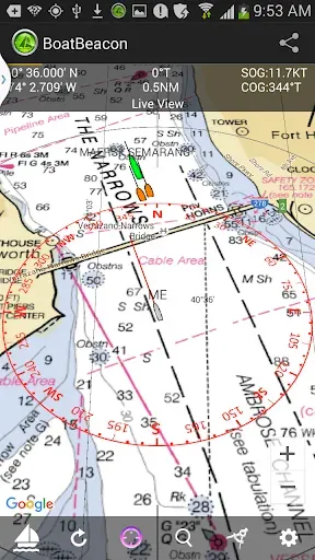 Скриншот 1 — Boat Beacon - AIS Navigation