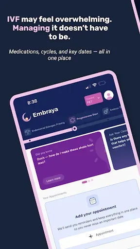 Скриншот 1 — Embraya: IVF Cycle Tracker