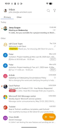 Скриншот 1 — eM Client - Secure Email App