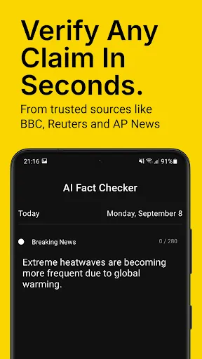 Скриншот 1 — AI Fact Checker: Verify News
