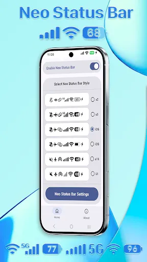Скриншот 1 — Neo Status Bar: Custom Icons