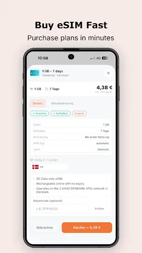 Скриншот 2 — Simyfly eSIM