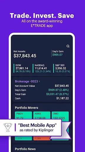 Скриншот 1 — E*TRADE: Invest. Trade. Save.