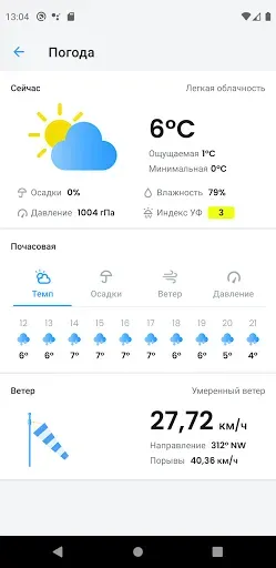 Скриншот 2 — Прогноза клева и погоды