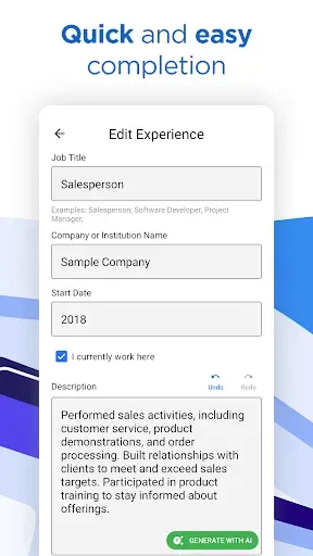 Скриншот 5 — AI Resume Builder CV Maker PDF