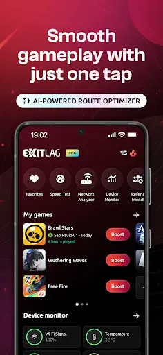 Скриншот 1 — ExitLag: Fix Ping Mobile & Lag