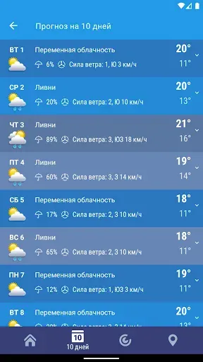 Скриншот 4 — Погода Россия XS ПРО