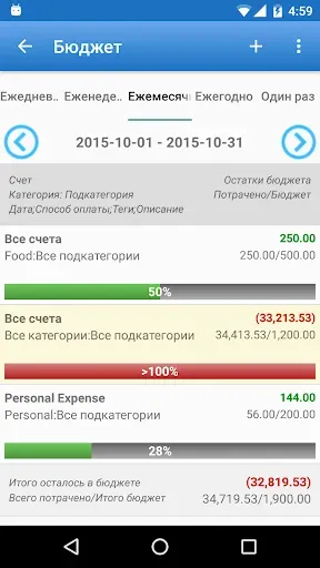 Скриншот 3 — Менеджер Pасходов