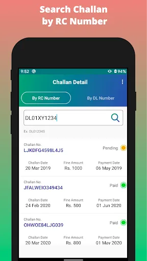 Скриншот 2 — Challan Info - Vahan Info