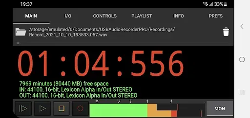 Скриншот 1 — USB Audio Recorder PRO