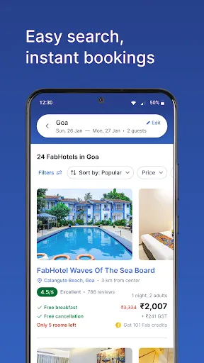 Скриншот 2 — FabHotels: Hotel Booking App