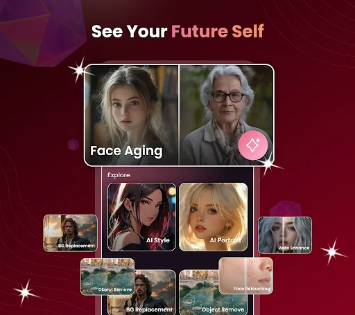 Скриншот 1 — AI Face Aging - Photo Editor
