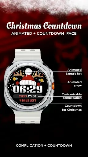 Скриншот 2 — Christmas Countdown Watch Face