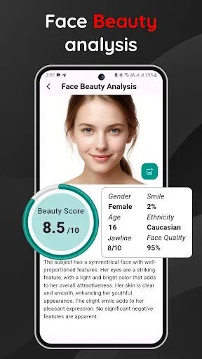 Скриншот 2 — Face AI Beauty Analyzer