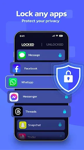 Скриншот 1 — AppLock с отпечатком пальца