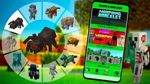 Скриншот 1 — Morph & Mobs Mod For Minecraft