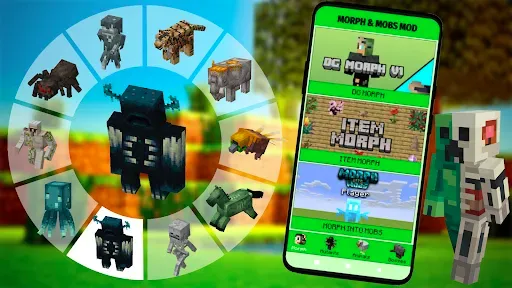 Скриншот 2 — Morph & Mobs Mod For Minecraft