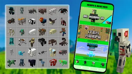 Скриншот 3 — Morph & Mobs Mod For Minecraft